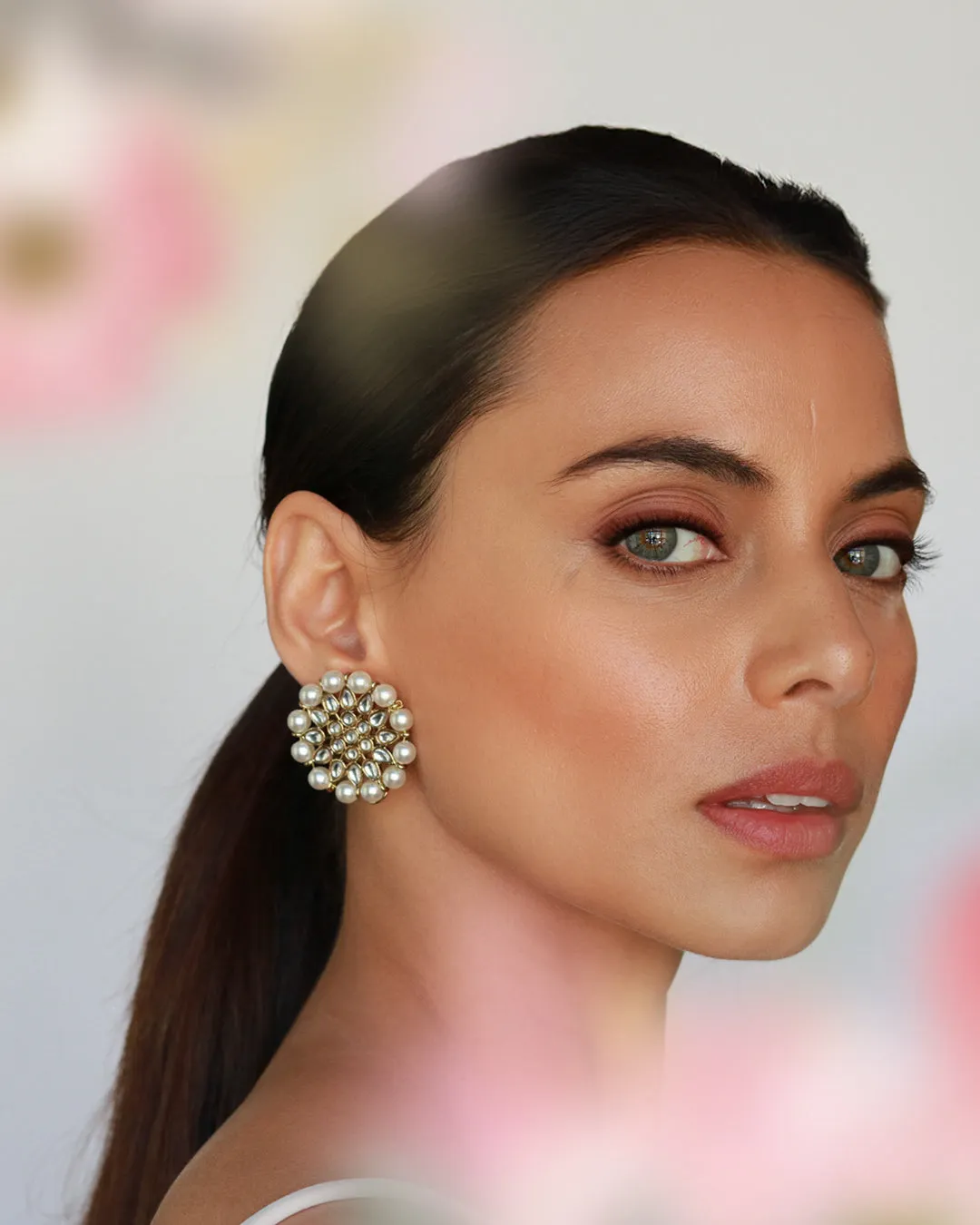 Evie Pearl Stud Earrings sold by Blossom Box Jewelry product image thumbnail 4