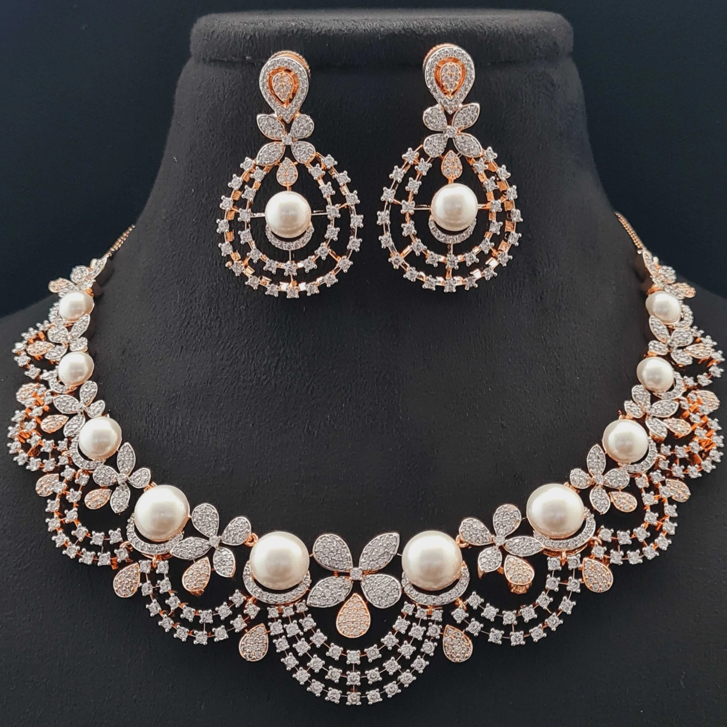 SHIPRA AMERICAN DIAMOND NECKLACE SET sold by Blossom Box Jewelry product image thumbnail 2