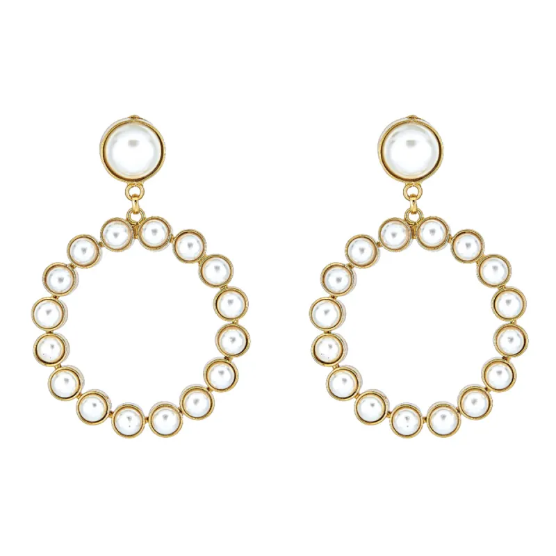 YASMIN PEARL HOOP EARRING sold by Blossom Box Jewelry