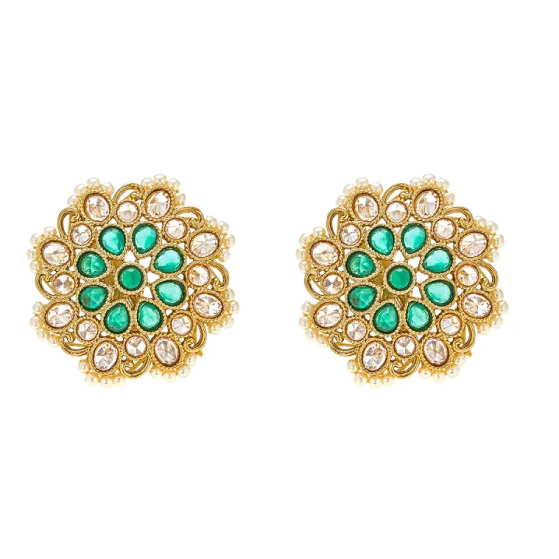 Diipa Earrings in Emerald sold by Blossom Box Jewelry