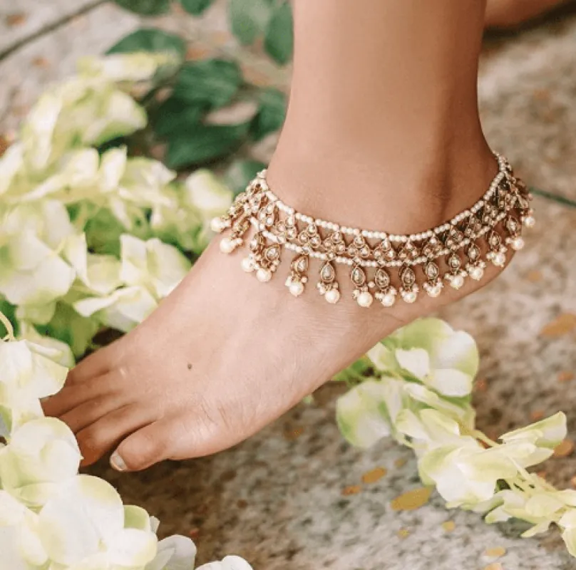 Rani Pearl Anklet Set sold by Blossom Box Jewelry