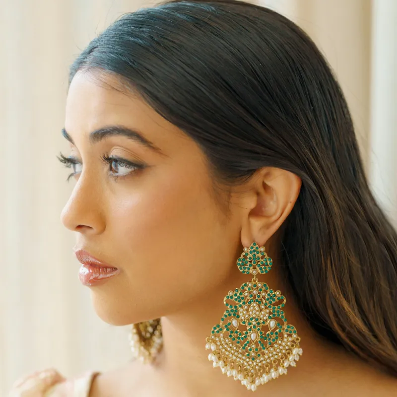 Jalak Emerald Drop Earrings sold by Blossom Box Jewelry