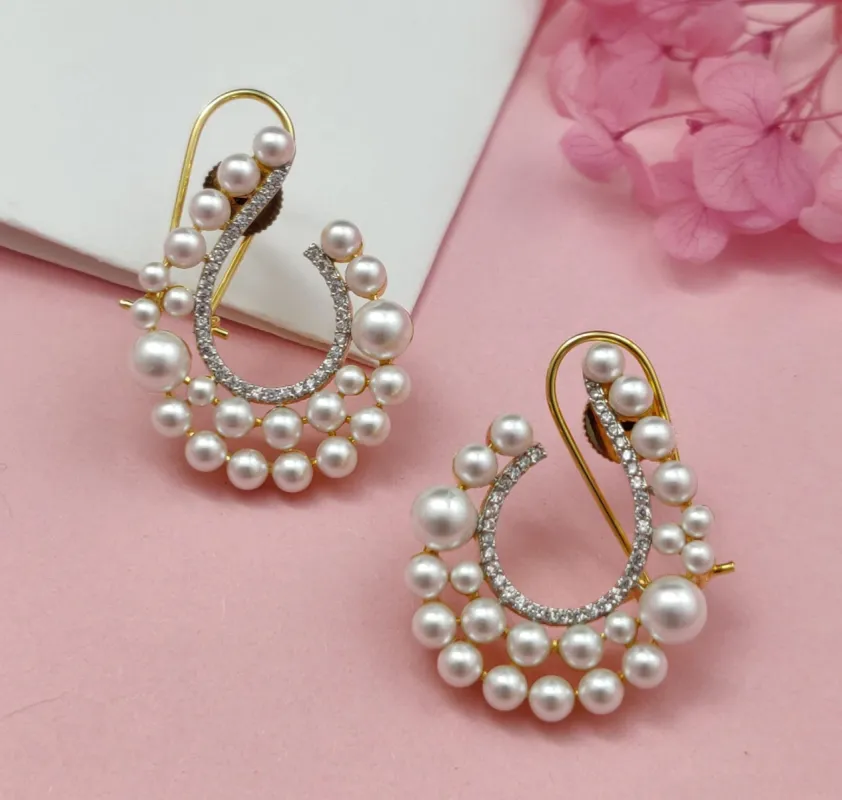 Arsia Crescent Earrings in Gold sold by Blossom Box Jewelry