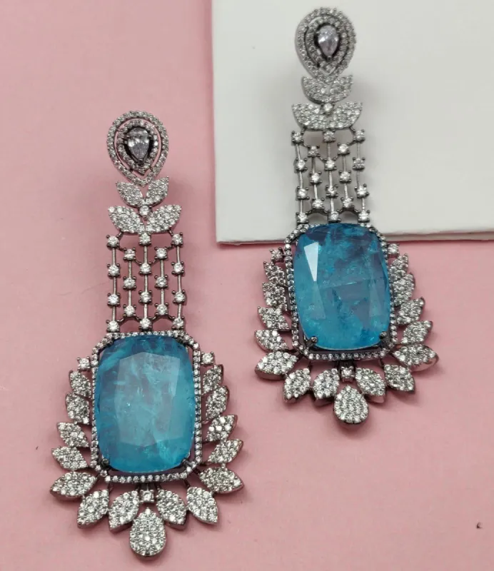 Valli Blue AD Earrings sold by Blossom Box Jewelry