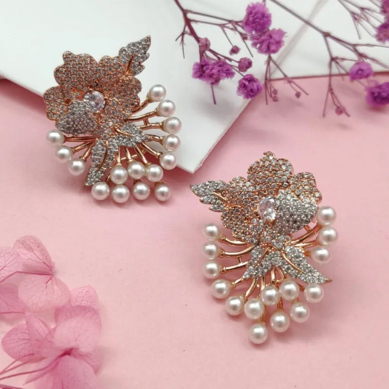 Devi Pearl Stud Earrings sold by Blossom Box Jewelry