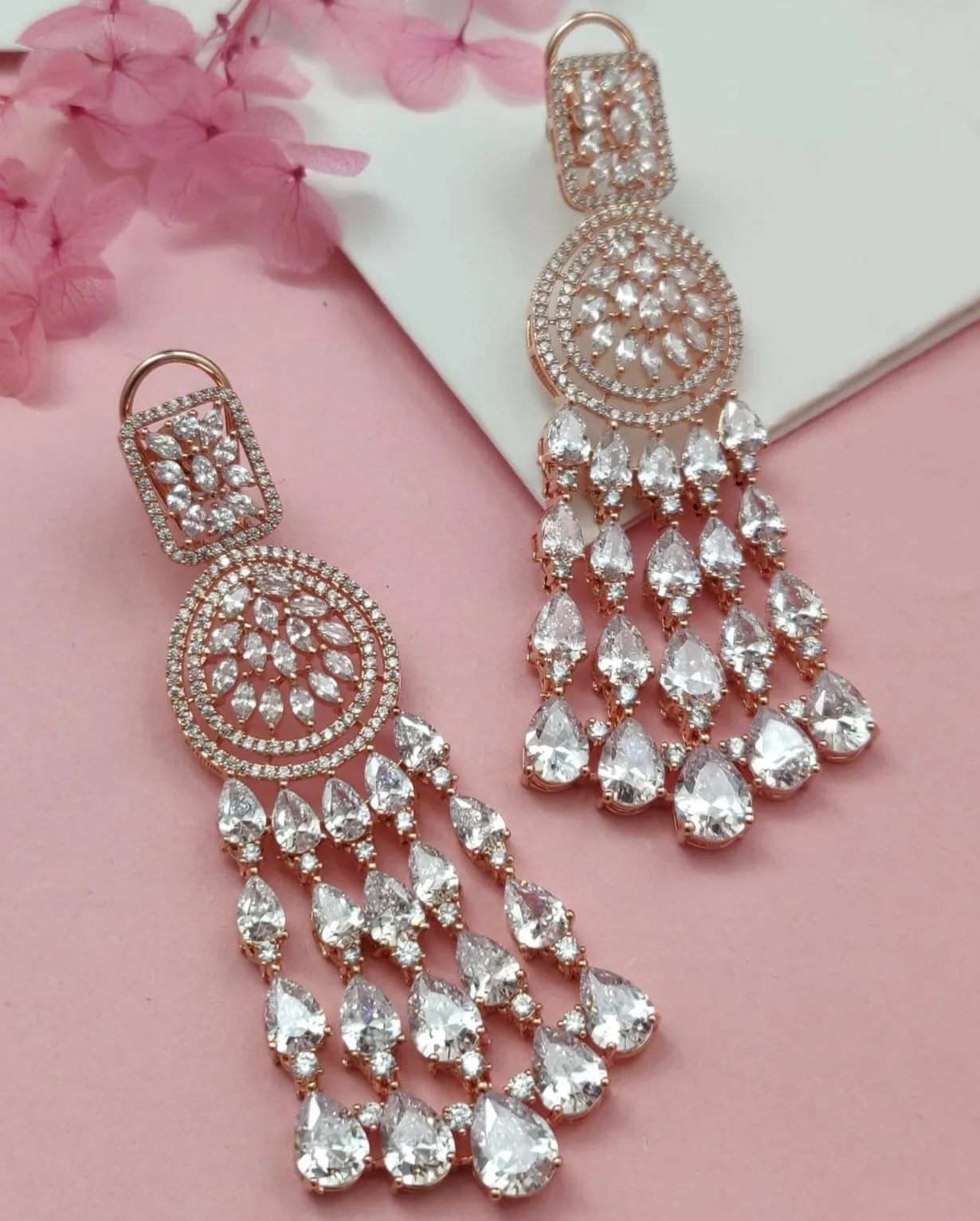 Kaur Crystal Drop Earrings sold by Blossom Box Jewelry