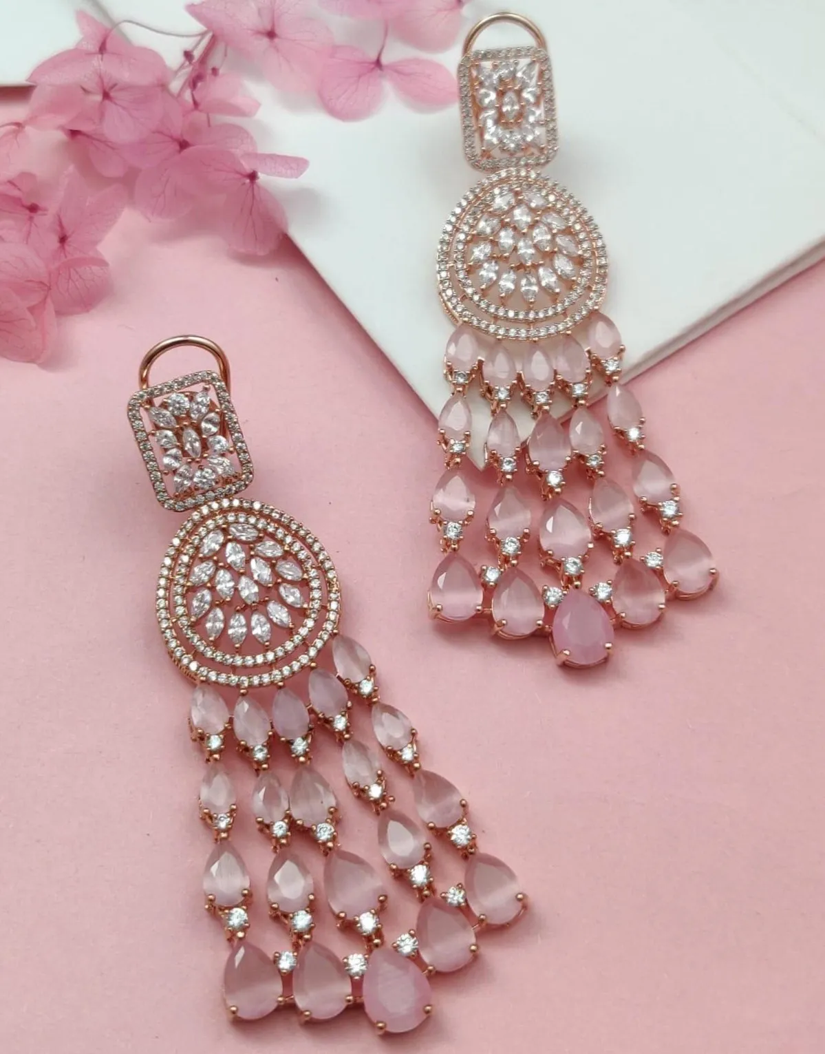 Kaur Rose Drop Earrings sold by Blossom Box Jewelry