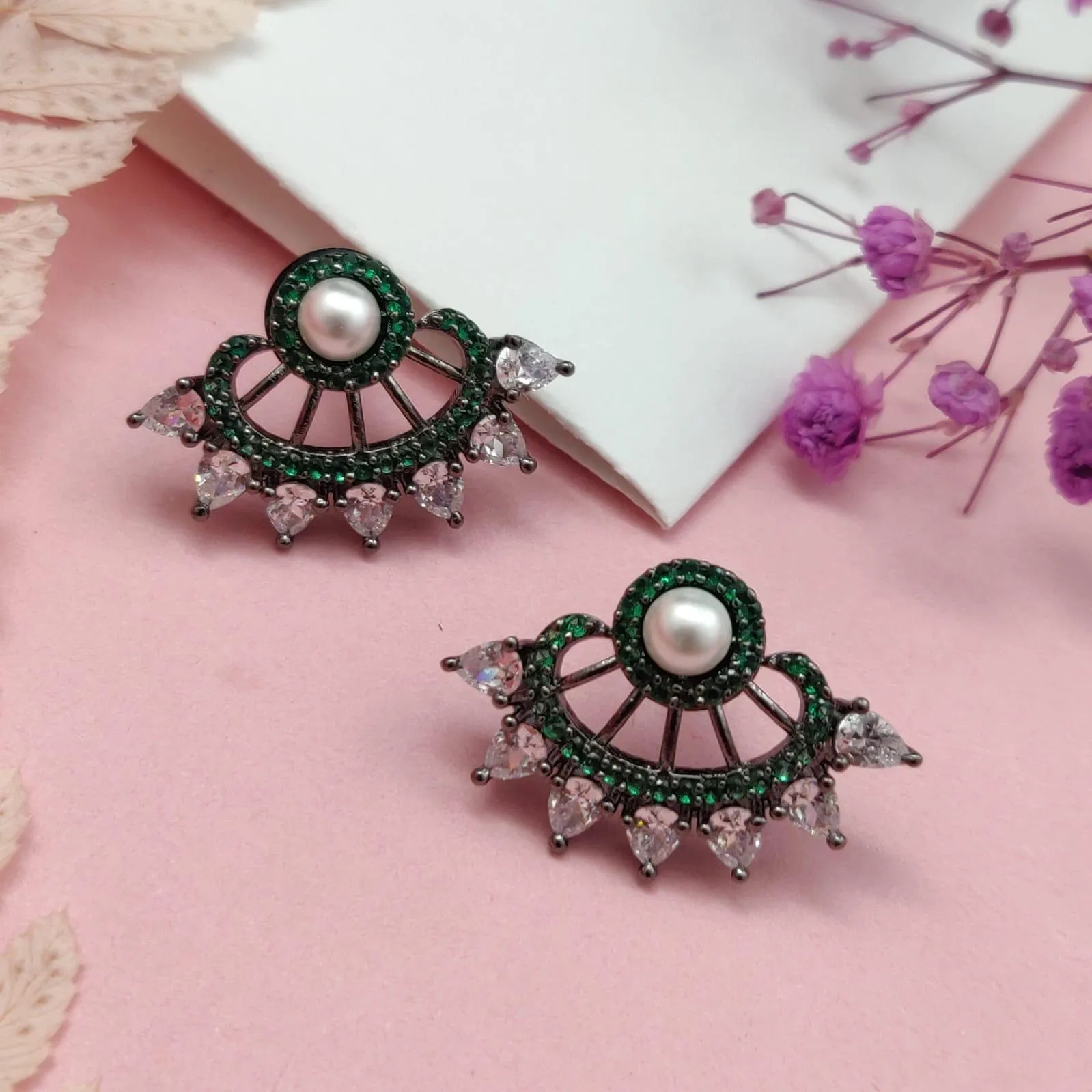 Radha Emerald Earrings sold by Blossom Box Jewelry