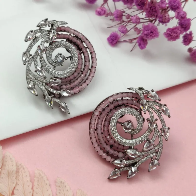 LILIANA AD STUD EARRINGS IN PINK sold by Blossom Box Jewelry