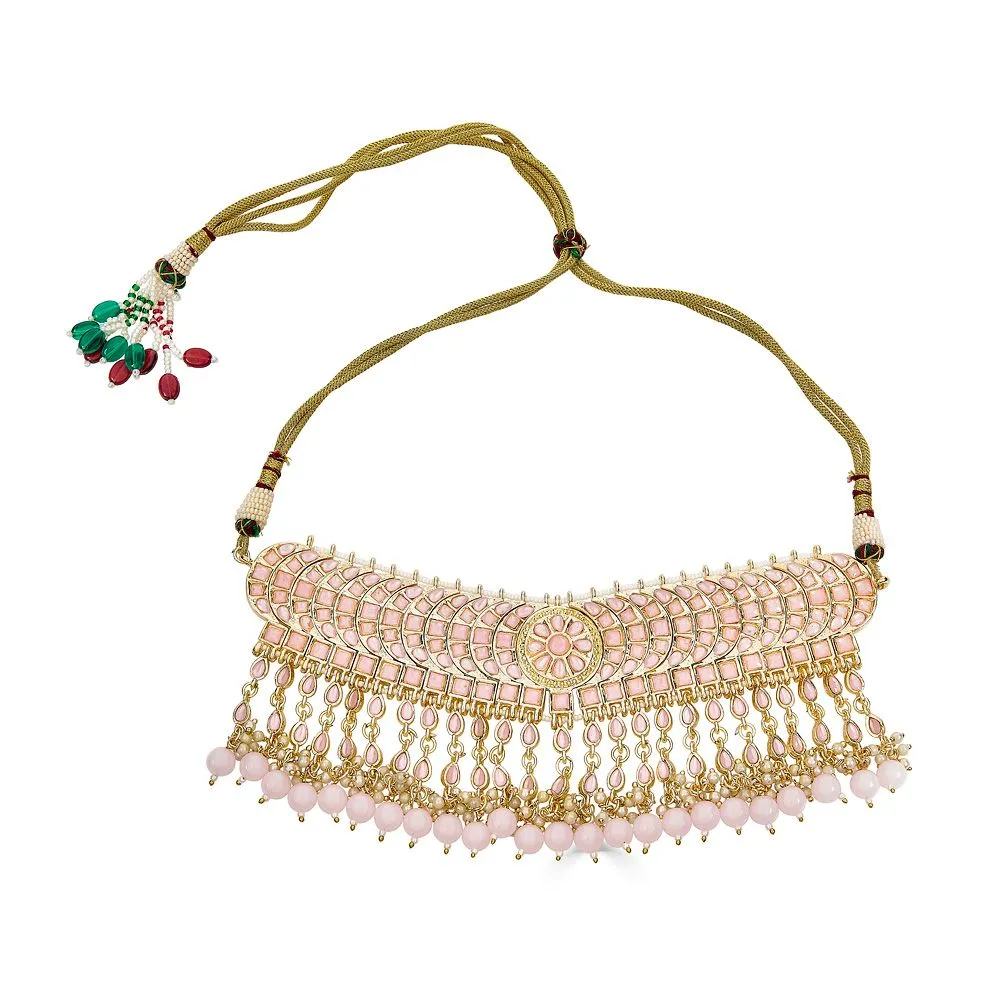 Gaurika Necklace Set in Pink sold by Blossom Box Jewelry