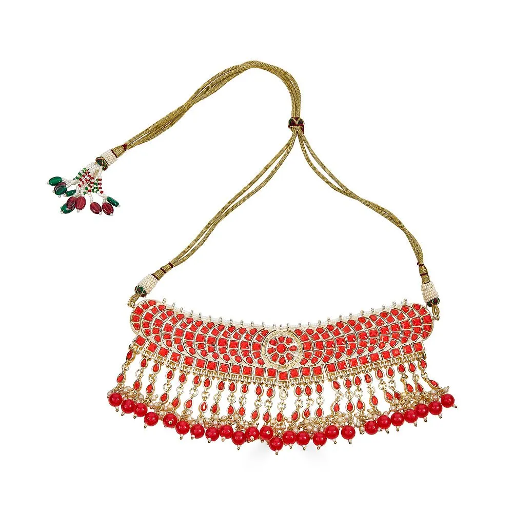 Gaurika Necklace Set in Red sold by Blossom Box Jewelry