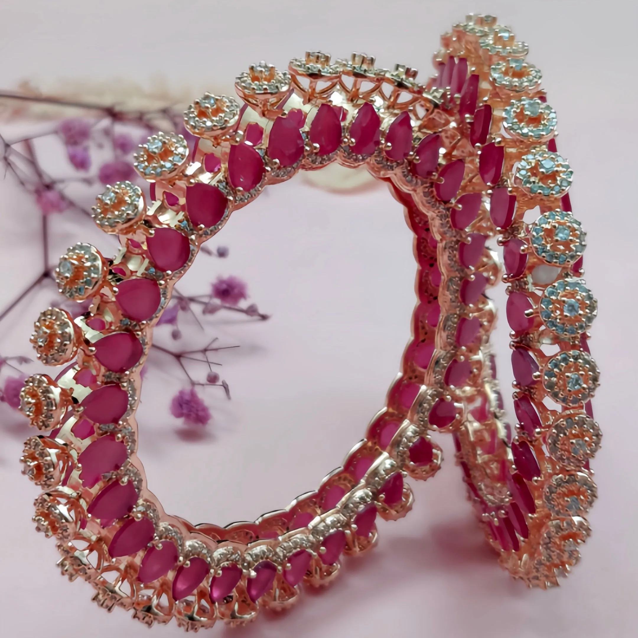 Eknoor Bangle Set in Ruby sold by Blossom Box Jewelry
