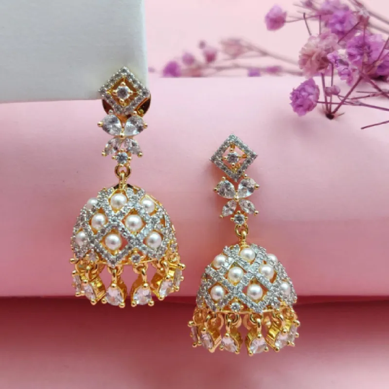 Indira Pearl Jhumki Earrings sold by Blossom Box Jewelry