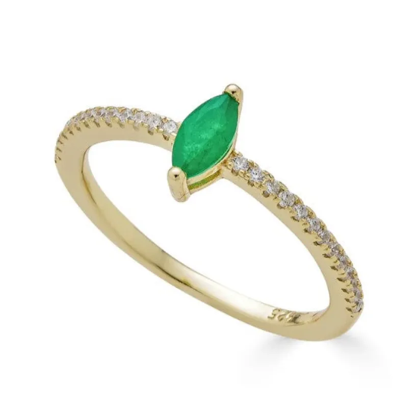 Oval Emerald Ring sold by Blossom Box Jewelry