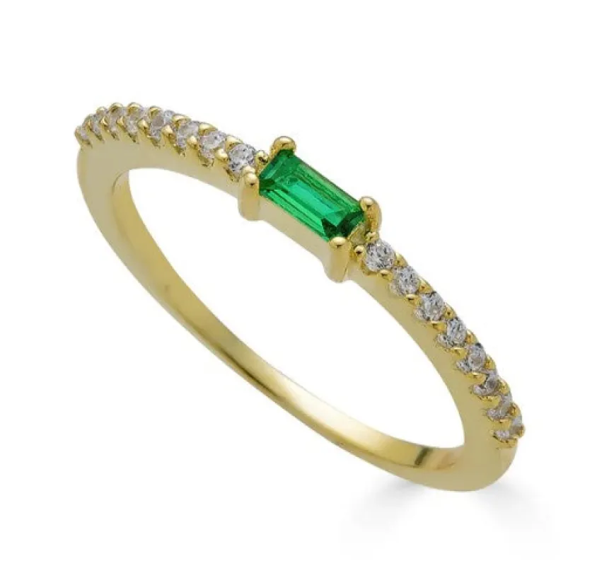 Emerald Bar Ring sold by Blossom Box Jewelry