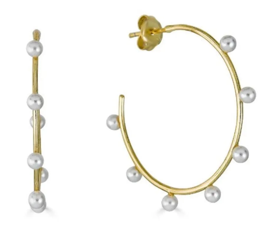 Charmi Pearly Hoops sold by Blossom Box Jewelry