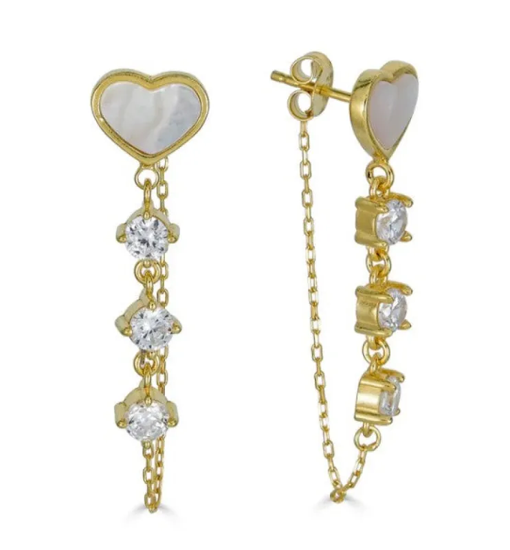 Heart Dangle Drop Earrings sold by Blossom Box Jewelry