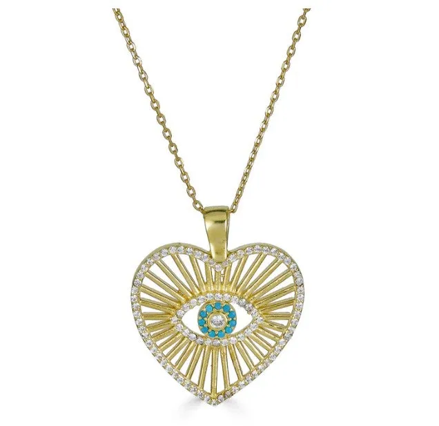 Evil Eye Heart Necklace sold by Blossom Box Jewelry
