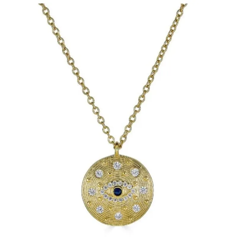 Evil Eye Coin Necklace sold by Blossom Box Jewelry