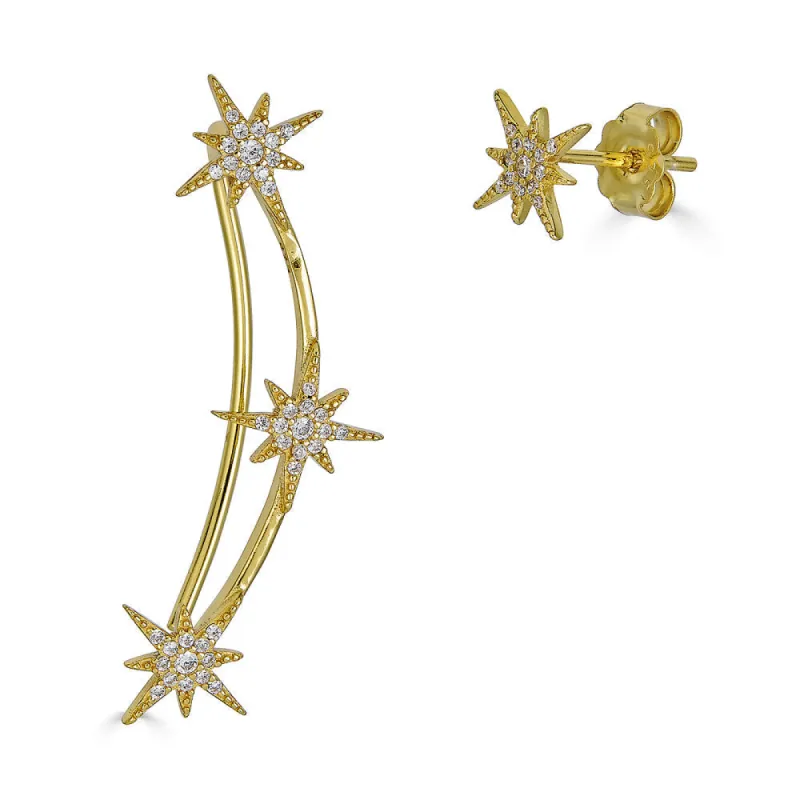 Star Gold Earrings sold by Blossom Box Jewelry