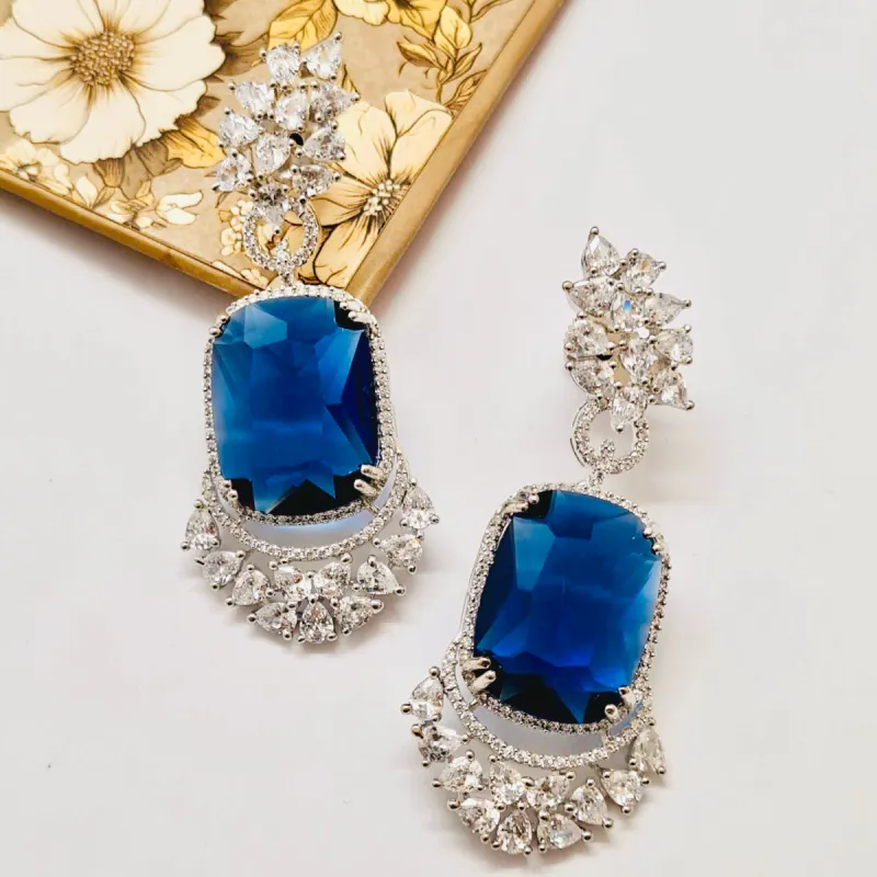 Disha Earrings in Sapphire sold by Blossom Box Jewelry