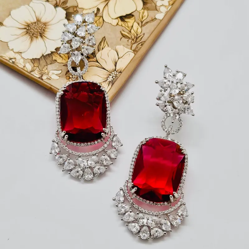 Disha Earrings in Ruby sold by Blossom Box Jewelry