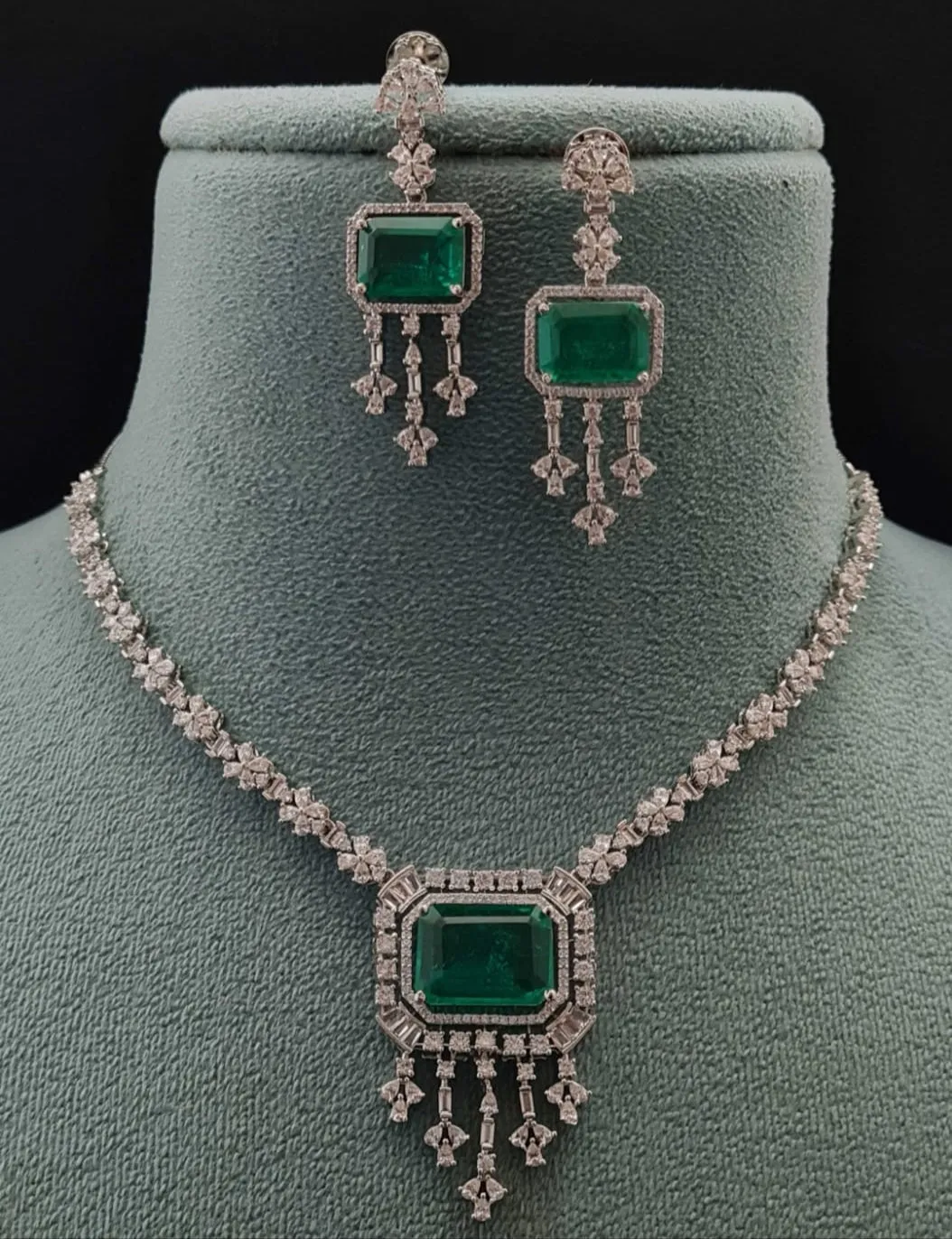 Alivia Emerald Necklace Set sold by Blossom Box Jewelry