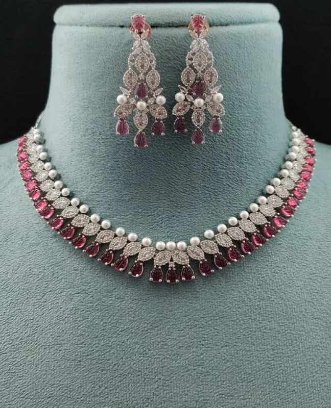 Victorian Necklace Set in Ruby sold by Blossom Box Jewelry