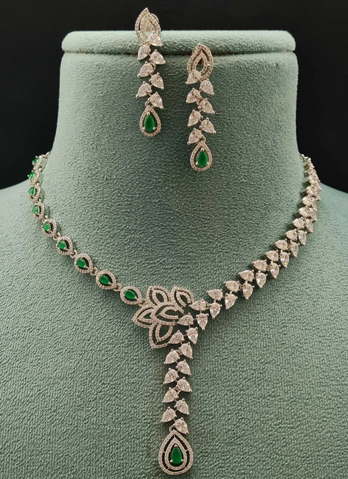 Hiya Necklace Set Emerald Green sold by Blossom Box Jewelry