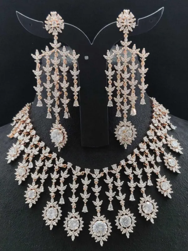 Vedika Twinkling AD Necklace Set sold by Blossom Box Jewelry
