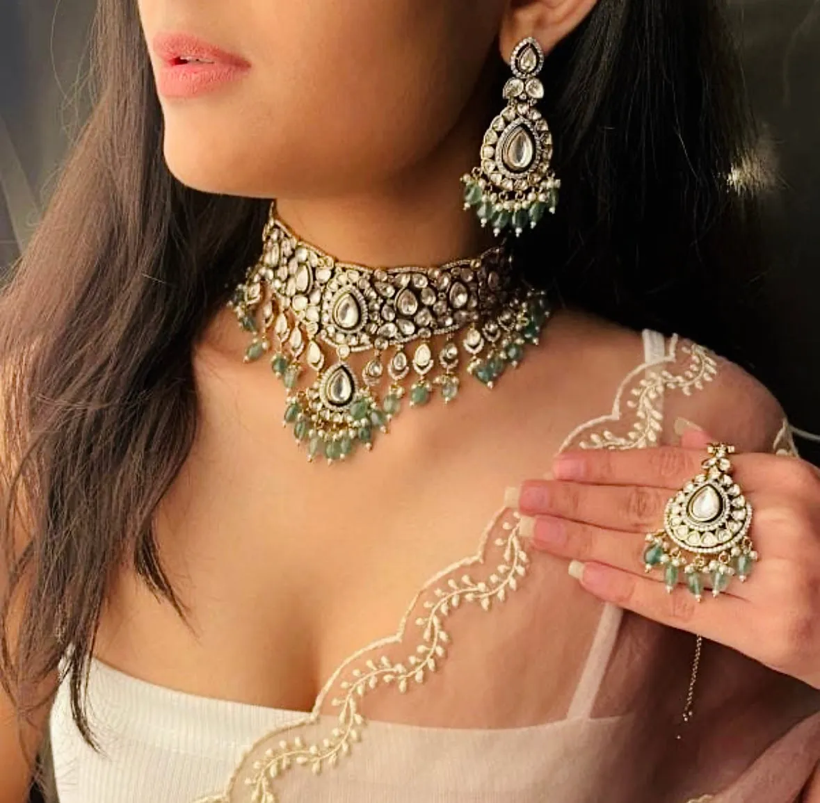 BAILYN NECKLACE SET IN MINT sold by Blossom Box Jewelry