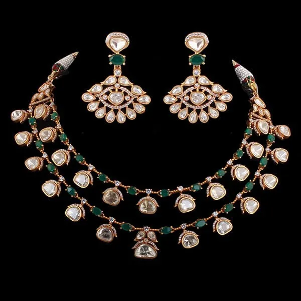 Akshara Emerald Moissanite Necklace Set sold by Blossom Box Jewelry product image thumbnail 2