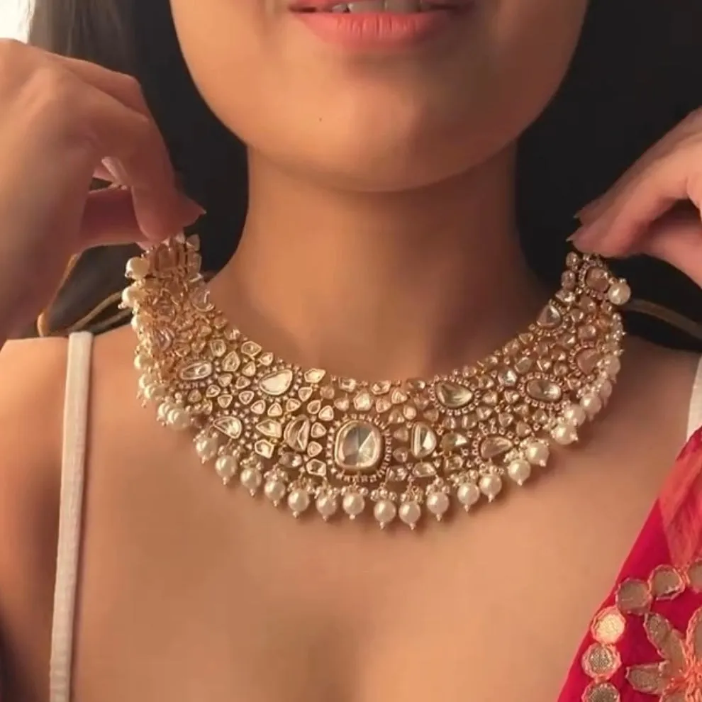Shivana Pearl Kundan Necklace Set sold by Blossom Box Jewelry product image thumbnail 2