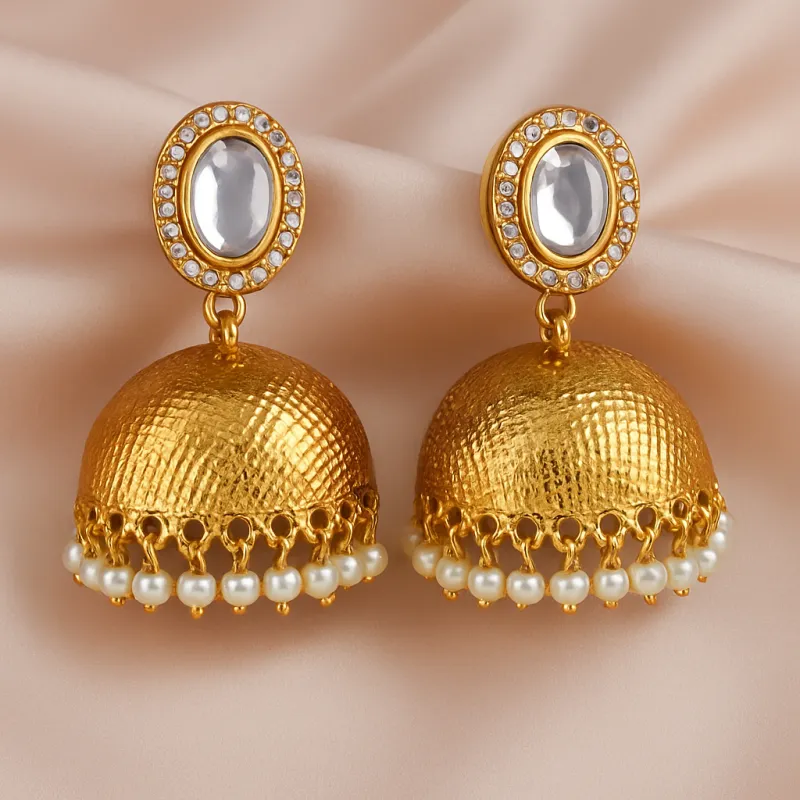 Mohra Jhumkis made by Blossom Box Jewelry