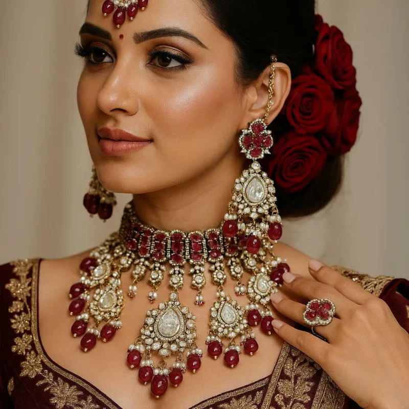 Aarzu Set in Ruby sold by Blossom Box Jewelry