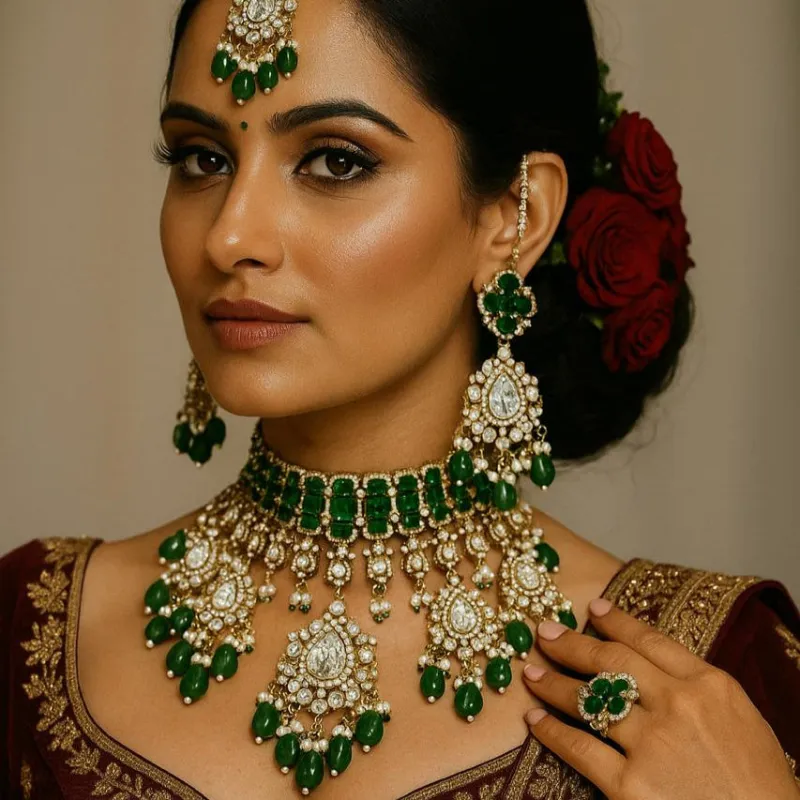 Aarzu Set in Emerald sold by Blossom Box Jewelry