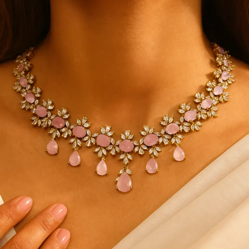 Pink Raqayya Necklace Set sold by Blossom Box Jewelry