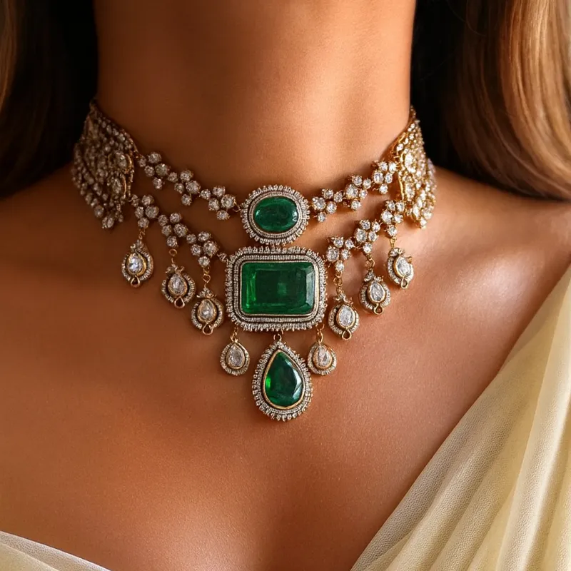 Gilded Zamrud Choker Set sold by Blossom Box Jewelry