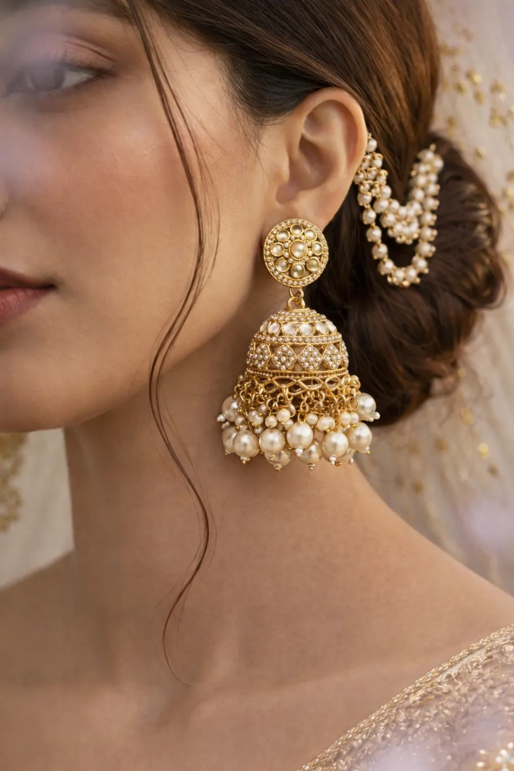 Pearl Haveli Earrings sold by Blossom Box Jewelry product image thumbnail 2