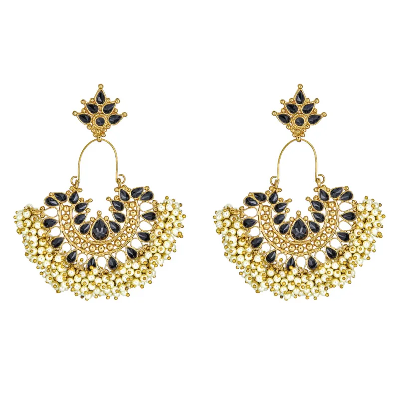 MINI GATSBY EARRINGS IN ONYX sold by Blossom Box Jewelry