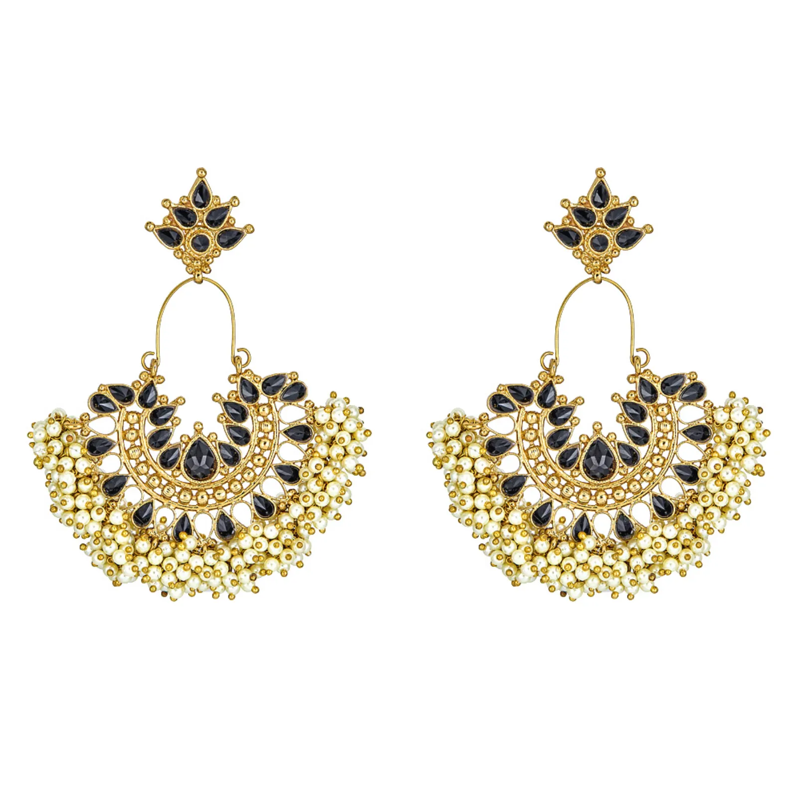 MINI GATSBY EARRINGS IN ONYX sold by Blossom Box Jewelry