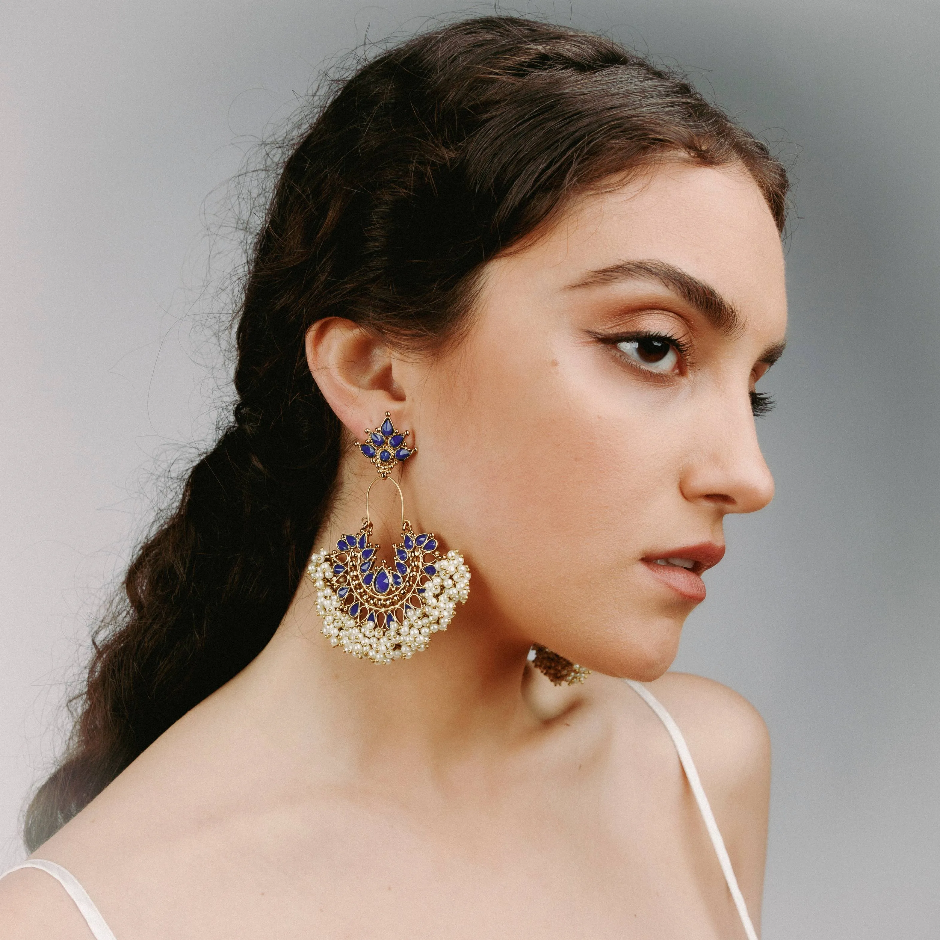 Mini Gatsby Earrings in Blue sold by Blossom Box Jewelry product image thumbnail 3