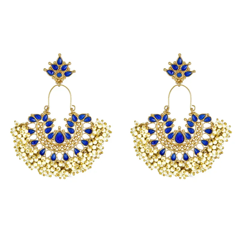 Mini Gatsby Earrings in Blue sold by Blossom Box Jewelry