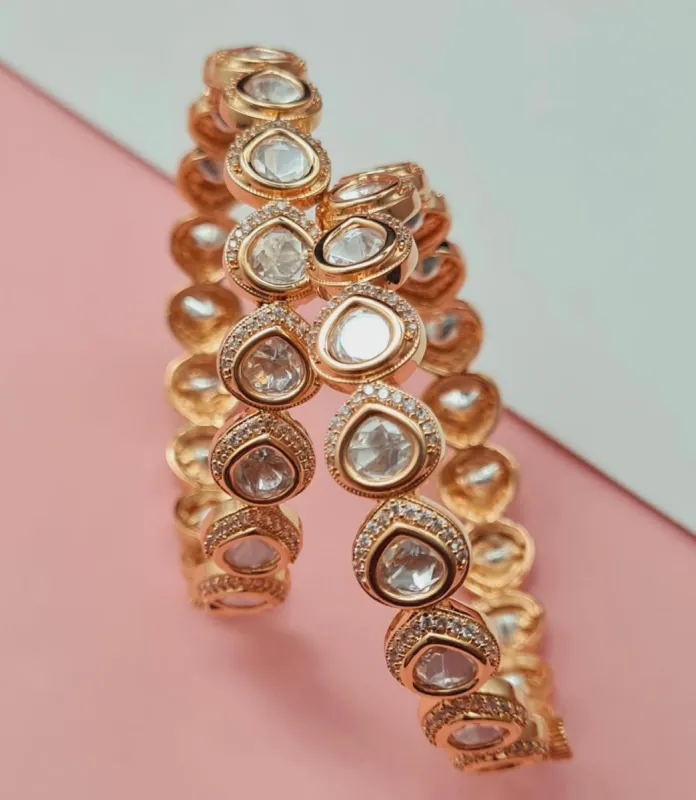 AD KUNDAN FUSION 2PC BANGLE SET made by Blossom Box Jewelry