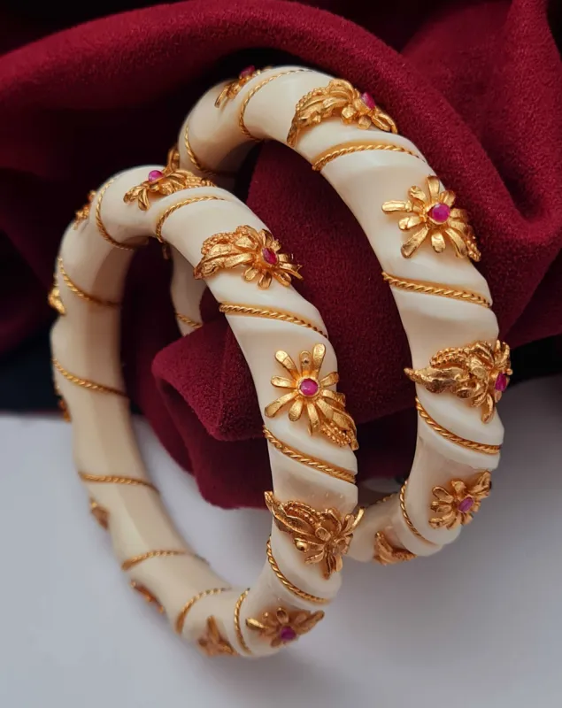 Gauri Floral Bangle Set made by Blossom Box Jewelry