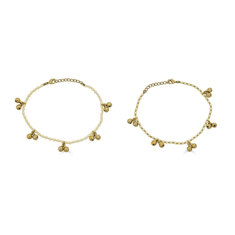 Naomi Anklet Set in Pearl sold by Blossom Box Jewelry