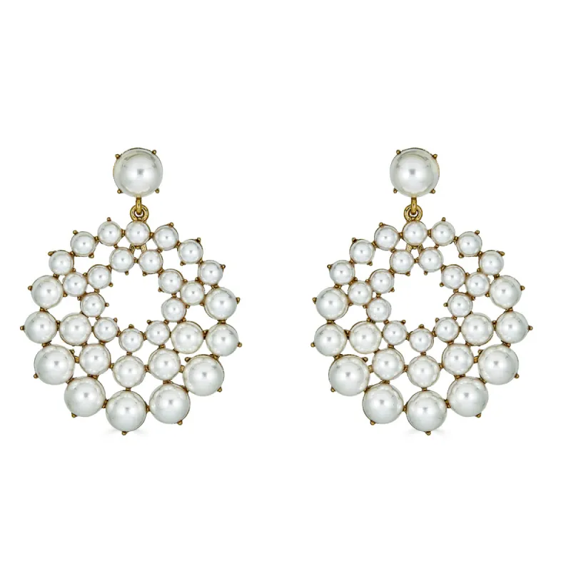 Mehreen Pearly Drop Earrings sold by Blossom Box Jewelry