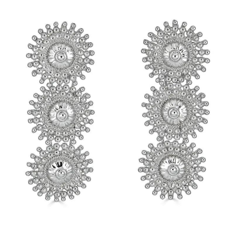 FULL MOON DROP EARRINGS IN SILVER sold by Blossom Box Jewelry