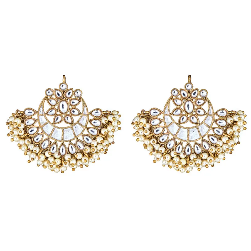 Esma Crescent Earrings in White sold by Blossom Box Jewelry