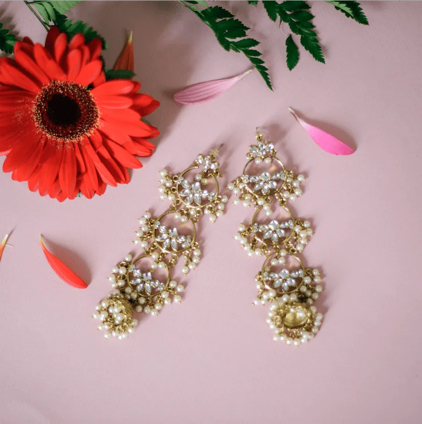 Amina Floral Drop Earrings sold by Blossom Box Jewelry product image thumbnail 3